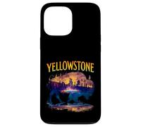 Yellowstone Bison Silhouette Grand Prismatic Spring Custodia per iPhone 13 Pro Max