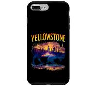 Yellowstone Bison Silhouette Grand Prismatic Spring Custodia per iPhone 7 Plus/8 Plus