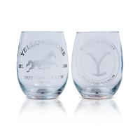 Yellowstone Dutton Ranch 20-Ounce senza Stelo Vino Occhiali Set Di 2