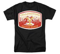 Yellowstone - Dutton Ranch Con Montagne - T-Shirt Unisex Adulta - Nera