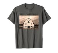 Yellowstone Dutton Ranch Iconic Barn Vintage Photo Maglietta