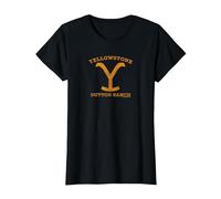 Yellowstone Dutton Ranch Logo Distressed Maglietta, Donna, Nero, XXL