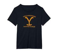 Yellowstone Dutton Ranch Logo Distressed Maglietta, Donna Plus-Size, Nero, 6X