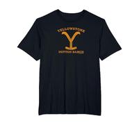 Yellowstone Dutton Ranch Logo Distressed Maglietta, Uomo Taglie Grandi, Nero, 3X Tall