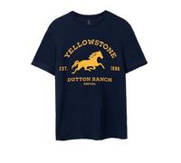 Yellowstone Dutton Ranch Maglietta Logo Maniche Corte Uomo (NS7513)