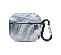 Yellowstone Falls - Custodia per cuffie Bluetooth con cappuccio di neve, antiurto, in policarbonato, copertura completa, compatibile con ricarica wireless e AirPods (3a generazione) con fibbia di