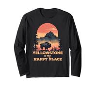 Yellowstone is My Happy Place Bison National Park Maglia a Manica