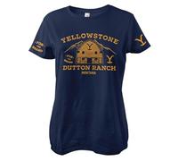 Yellowstone Licenza Ufficiale Barn Donna Maglietta (Blu Scuro), Medium
