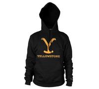 Yellowstone Licenza Ufficiale Felpa con Cappuccio (Nero), Large