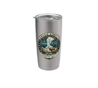 Yellowstone National Park Adventure Awaits Spilla retrò Bisonte Bicchiere termico in acciaio inox doppia parete