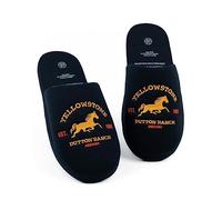 Yellowstone Pantofole Uomo Blu Navy | Emblema Dutton Ranch | Merchandise Ufficiale | Abbraccia lo Spirito della Serie TV di Successo | Ideale per Rilassarsi in Casa e Godersi le Serate TV con Stile
