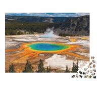 Yellowstone Park Senior Puzzles 1000 Piece Recycled Grand Prismatic Spring Jigsaw Puzzles Puzzle Accessori da gioco Family Gaming Time Educational Game Sfida Gift 52x38cm/1000pcs