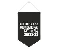 Yelolyio Action Is The Foundational Key to All Success, striscione in tela motivazionale da appendere alla parete, striscione da appendere alla parete, decorazione per la casa, per soggiorno, camera