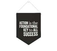 Yelolyio Action Is The Foundational Key to All Success, striscione in tela motivazionale da appendere alla parete, striscione da appendere alla parete, decorazione per la casa, per soggiorno, camera
