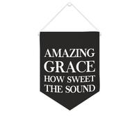 Yelolyio Amazing Grace How Sweet The Sound - Striscione in tela motivazionale da appendere alla parete, striscione decorativo da parete, per soggiorno, camera da letto, ufficio, regali per le vacanze