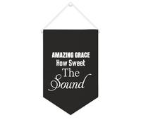 Yelolyio Amazing Grace How Sweet The Sound - Striscione in tela motivazionale da appendere alla parete, 25,4 x 38,1 cm, decorazione da parete per camera da letto, cameretta dei bambini, decorazione