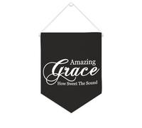 Yelolyio Amazing Grace How Sweet The Sound - Striscione in tela motivazionale da appendere alla parete, striscione decorativo da parete, per soggiorno, camera da letto, ufficio, regali per le vacanze