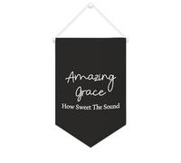 Yelolyio Amazing Grace How Sweet The Sound - Striscione in tela motivazionale da appendere alla parete, 25,4 x 38,1 cm, decorazione da parete per camera da letto, cameretta dei bambini, decorazione
