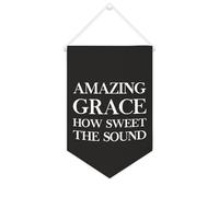 Yelolyio Amazing Grace How Sweet The Sound - Striscione in tela motivazionale da appendere alla parete, 25,4 x 38,1 cm, decorazione da parete per camera da letto, cameretta dei bambini, decorazione