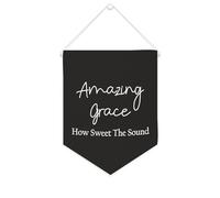 Yelolyio Amazing Grace How Sweet The Sound - Striscione in tela motivazionale da appendere alla parete, striscione decorativo da parete, per soggiorno, camera da letto, ufficio, regali per le vacanze
