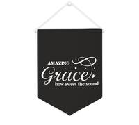 Yelolyio Amazing Grace How Sweet The Sound - Striscione in tela motivazionale da appendere alla parete, 30,5 x 40,6 cm, decorazione da parete per camera da letto, cameretta dei bambini, decorazione