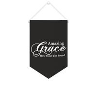Yelolyio Amazing Grace How Sweet The Sound - Striscione in tela motivazionale da appendere alla parete, striscione decorativo da parete, per soggiorno, camera da letto, ufficio, regali per le vacanze