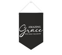 Yelolyio Amazing Grace How Sweet The Sound - Striscione in tela motivazionale da appendere alla parete, striscione decorativo da parete, per soggiorno, camera da letto, ufficio, regali per le vacanze
