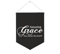 Yelolyio Amazing Grace How Sweet The Sound - Striscione in tela motivazionale da appendere alla parete, 30,5 x 40,6 cm, decorazione da parete per camera da letto, cameretta dei bambini, decorazione