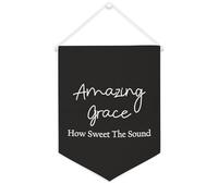 Yelolyio Amazing Grace How Sweet The Sound - Striscione in tela motivazionale da appendere alla parete, 30,5 x 40,6 cm, decorazione da parete per camera da letto, cameretta dei bambini, decorazione
