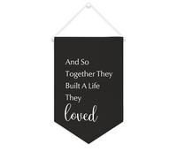Yelolyio And So Together They Built A Life They Loved - Striscione motivazionale da appendere alla parete, 25 x 38 cm, decorazione da parete per camera da letto, cameretta dei bambini, decorazione per
