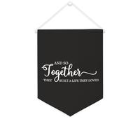 Yelolyio And So Together They Built A Life They Loved - Striscione motivazionale da appendere alla parete, 30,5 x 40,6 cm, decorazione da parete per camera da letto, cameretta dei bambini, decorazione