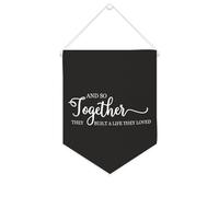 Yelolyio And So Together They Built A Life They Loved - Striscione motivazionale da appendere alla parete, 25,4 x 30,5 cm, decorazione da parete per camera da letto, cameretta dei bambini, decorazione