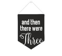 Yelolyio And Then There Were Three Canvas Banner 25,4 x 30,5 cm motivazionale da appendere alla parete bandiera decorativa in tela gagliardetto decorazione da parete per camera da letto nursery