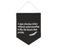 Yelolyio Bandiera da parete in tela con citazione ispiratrice "A Man Who Has Riches Without Understanding Is Like The Beasts That Perish", decorazione da parete per casa e ufficio, 25,4 x 30,5 cm