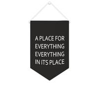 Yelolyio Bandiera da parete in tela con citazione ispiratrice "A Place for Everything,everything in its place", decorazione da parete per casa e ufficio, 25,4 x 38,1 cm, striscione in tela per