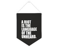 Yelolyio Bandiera da parete in tela con citazione ispiratrice "A Riot Is The Language of The Unheard", decorazione da parete per casa e ufficio, 25,4 x 30,5 cm, idea regalo per l'inaugurazione della