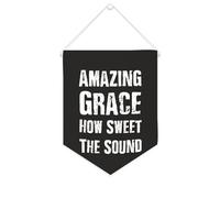 Yelolyio Bandiera da parete in tela con citazione ispiratrice Amazing Grace How Sweet The Sound Wall Art Hanging Banner Home Office Decor 25,4 x 30,5 cm banner in tela regali di inaugurazione della