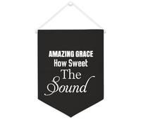 Yelolyio Bandiera da parete in tela con citazione ispiratrice Amazing Grace How Sweet The Sound Wall Art Hanging Banner Home Office Decor 30,5 x 40,6 cm Banner in tela Regali di inaugurazione della