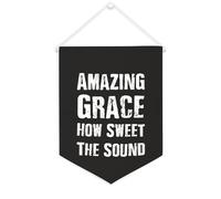 Yelolyio Bandiera da parete in tela con citazione ispiratrice Amazing Grace How Sweet The Sound Wall Art Hanging Banner Home Office Decor 30,5 x 40,6 cm Banner in tela Regali di inaugurazione della