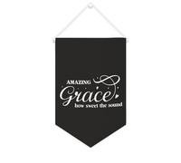 Yelolyio Bandiera da parete in tela con citazione ispiratrice Amazing Grace How Sweet The Sound Wall Art Hanging Banner Home Office Decor 25 x 38 cm tela banner regali di inaugurazione della casa