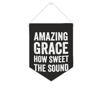 Yelolyio Bandiera da parete in tela con citazione ispiratrice Amazing Grace How Sweet The Sound Wall Art Hanging Banner Home Office Decor 25,4 x 30,5 cm banner in tela regali di inaugurazione della