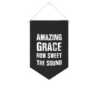 Yelolyio Bandiera da parete in tela con citazione ispiratrice Amazing Grace How Sweet The Sound Wall Art Hanging Banner Home Office Decor 25 x 38 cm tela banner regali di inaugurazione della casa