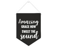 Yelolyio Bandiera da parete in tela con citazione ispiratrice Amazing Grace How Sweet The Sound Wall Art Hanging Banner Home Office Decor 25,4 x 30,5 cm banner in tela regali di inaugurazione della