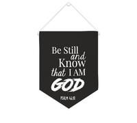 Yelolyio Bandiera da parete in tela con citazione ispiratrice Be Still And Know That I Am God Salmo 46:10, decorazione da parete per casa e ufficio, 25,4 x 30,5 cm, striscione in tela per