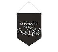 Yelolyio Bandiera da parete in tela con citazione ispiratrice Be Your Own Kind Of Beautiful Wall Art Hanging Banner Home Office Decor 25,4 x 30,5 cm Banner in tela Regali di inaugurazione della casa