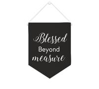 Yelolyio Bandiera da parete in tela con citazione ispiratrice Blessed Beyond Measure Wall Art Hanging Banner Home Office Decor 25,4 x 30,5 cm Banner in tela Regali di inaugurazione della casa