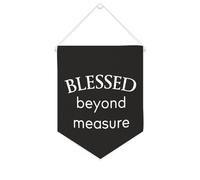 Yelolyio Bandiera da parete in tela con citazione ispiratrice Blessed Beyond Measure Wall Art Hanging Banner Home Office Decor 25,4 x 30,5 cm Banner in tela Regali di inaugurazione della casa