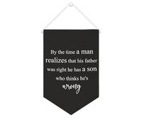Yelolyio Bandiera da parete in tela con citazione ispiratrice By The Time A Man Realizes That Wall Art Hanging Banner Home Office Decor 25 x 38 cm Banner su tela regali di inaugurazione della casa