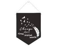 Yelolyio Bandiera da parete in tela con citazione ispiratrice "Change Alone Is Eternal, Perpetual, Immortal Wall Art Hanging Banner Home Office Decor 25,4 x 30,5 cm Canvas Banner Regali di