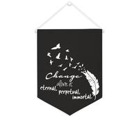 Yelolyio Bandiera da parete in tela con citazione ispiratrice "Change Alone Is Eternal, Perpetual, Immortal Wall Art Hanging Banner Home Office Decor 30,5 x 40,6 cm Banner su tela Regali di